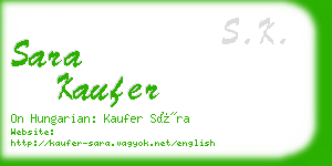 sara kaufer business card